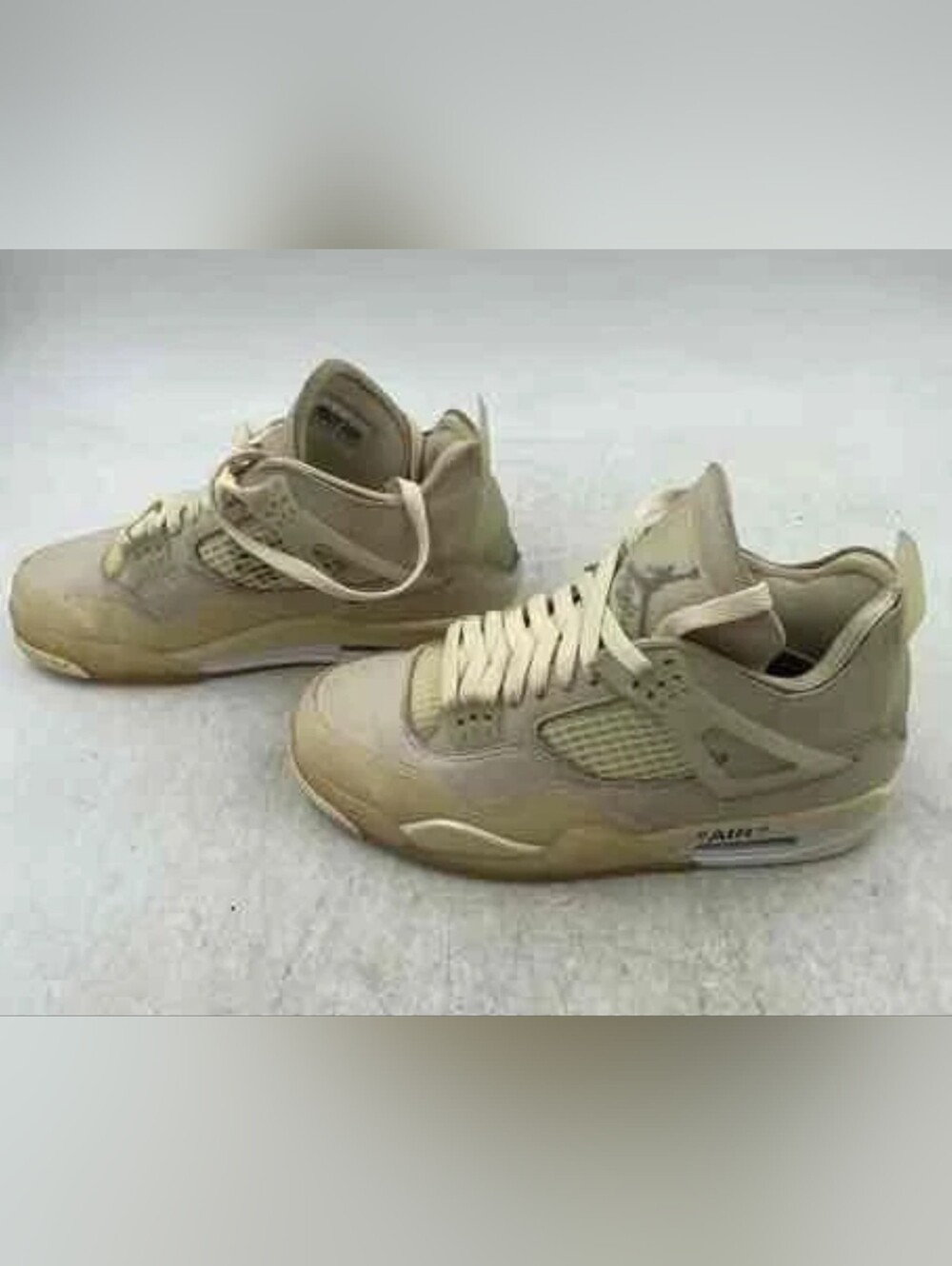Nike Womens Air Jordan 4 Retro SP CV9388-100 Off-White Sneaker Shoes Size 8